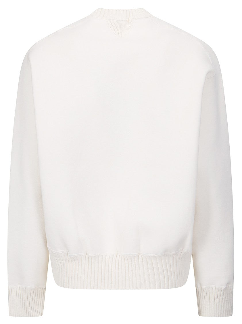 Sacai Contrast Collar Cotton Cashmere Knit Pullover