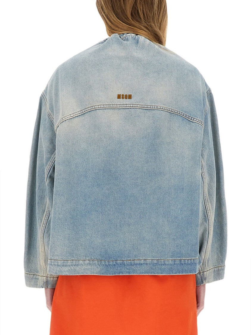 Msgm Relaxed-Fit Oversized Denim Jacket