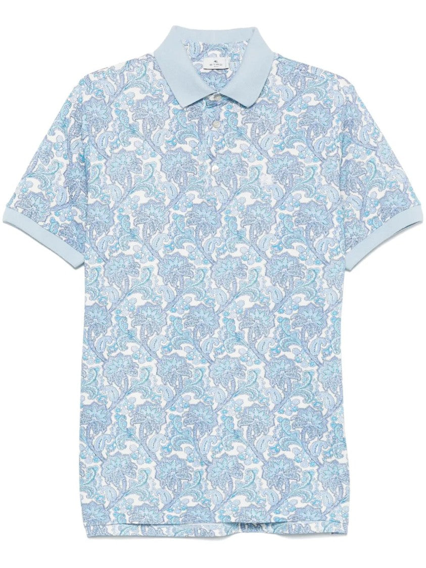 Etro Intricate Patterned Short Sleeve Polo Shirt