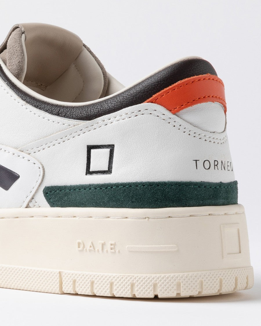 D.A.T.E Torneo Sneakers – White/Dark Brown