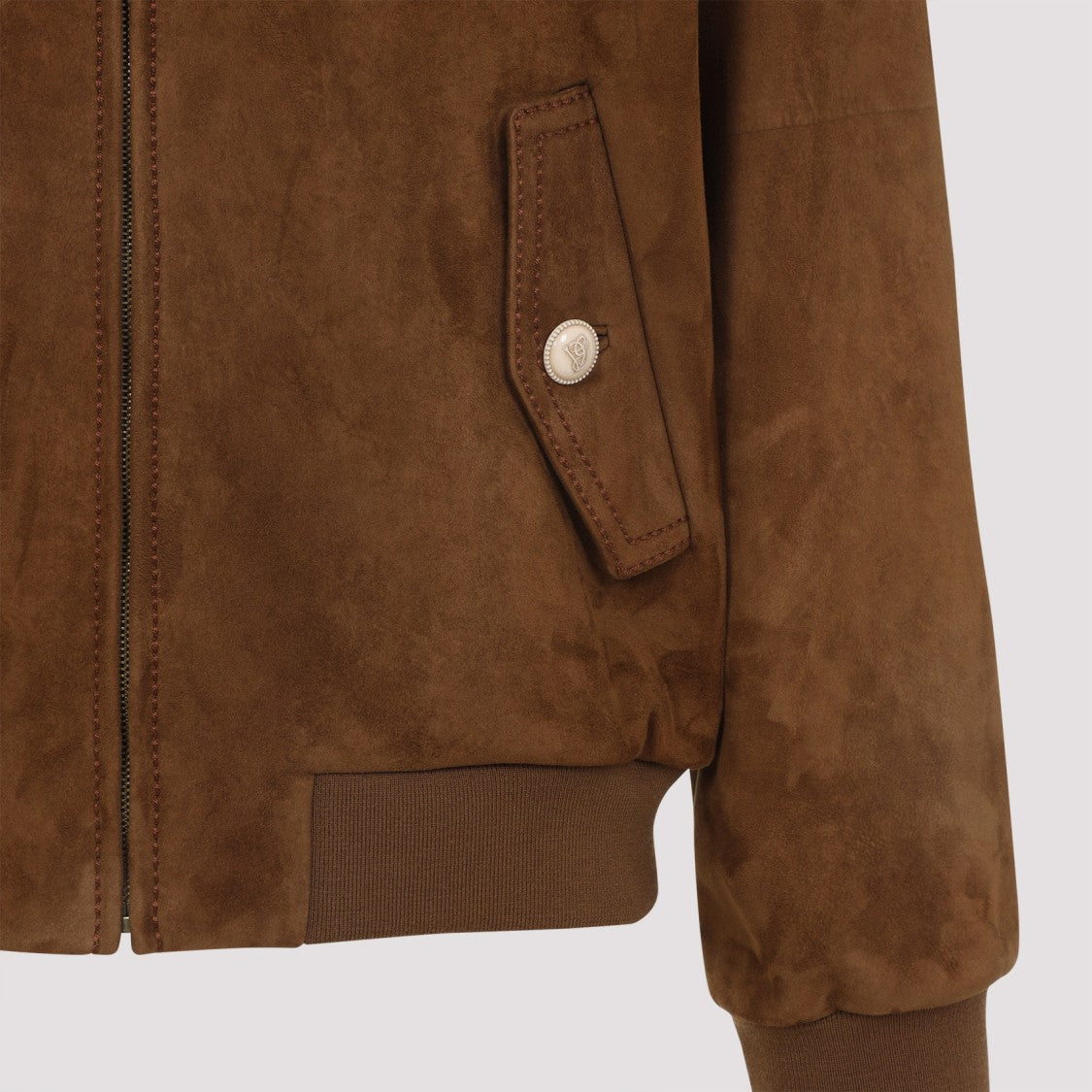 Valentino Tobacco Brown Lambskin Suede Leather Jacket