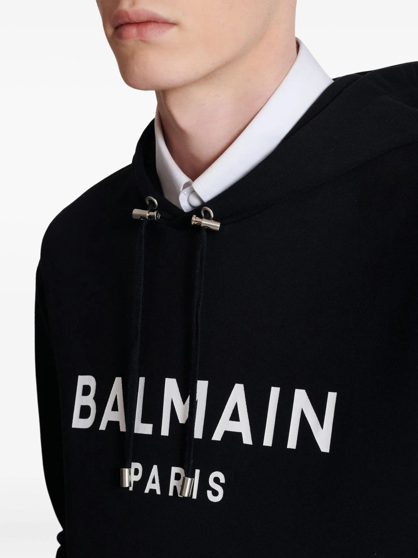 Balmain Black Classic Ls Cotton Hoodie