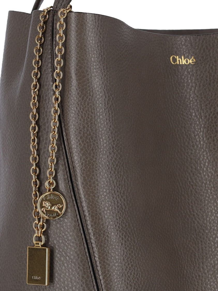 Chloé Grey Spin Textured Leather Tote