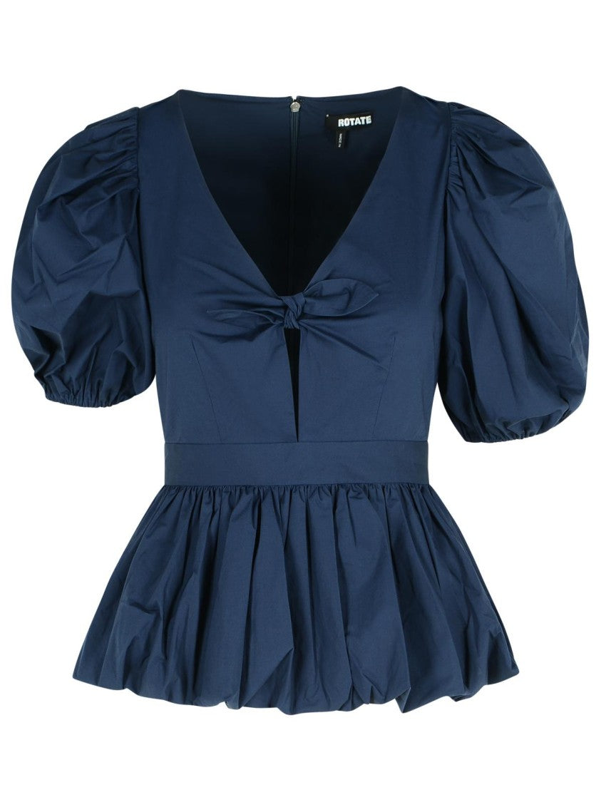 Rotate Dark Blue Cotton Blouse