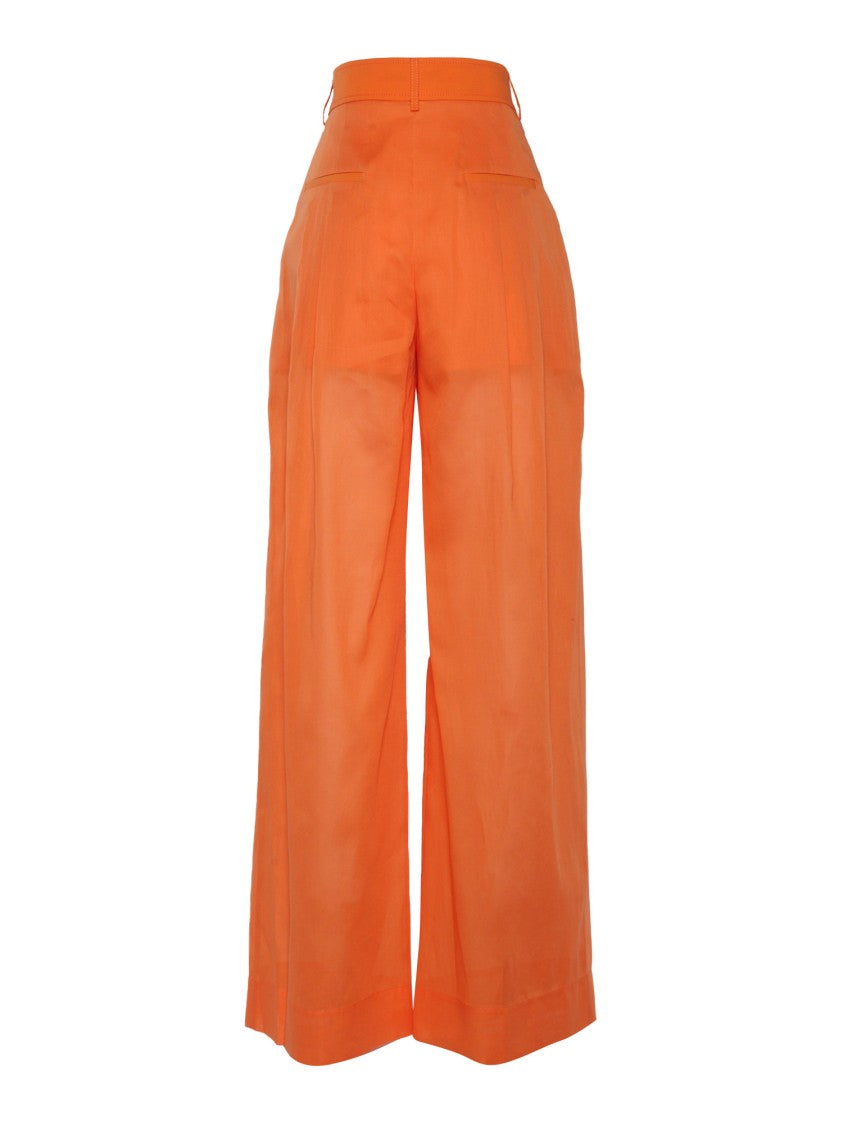 Alberta Ferretti Wide-Leg Trousers With High Waist And Pleated Front