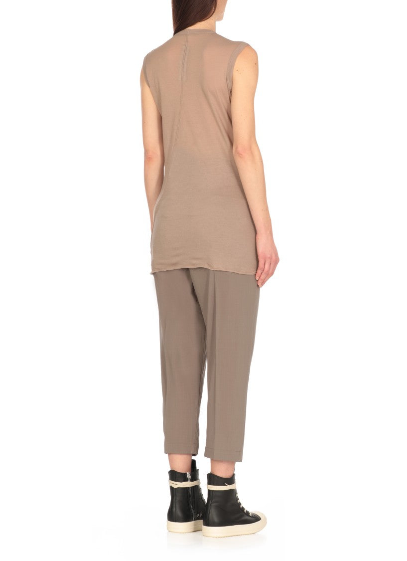 Rick Owens Beige Cotton Sleeveless Top