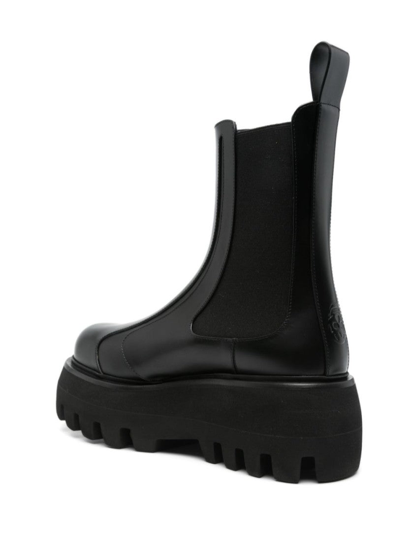 Alexander Mcqueen Chunky Platform Black Ankle Boots