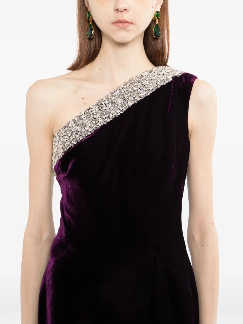 Saiid Kobeisy Crystal Embellished One-Shoulder Dress