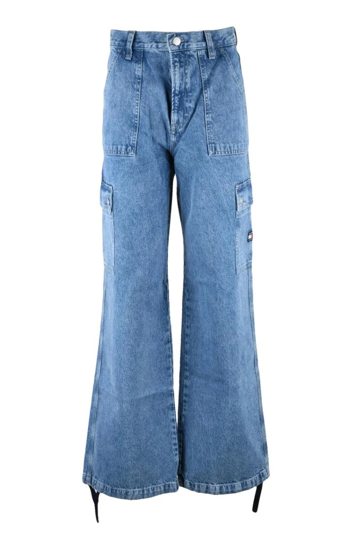 Tommy Jeans Blue Wide-Leg High-Waist Jeans