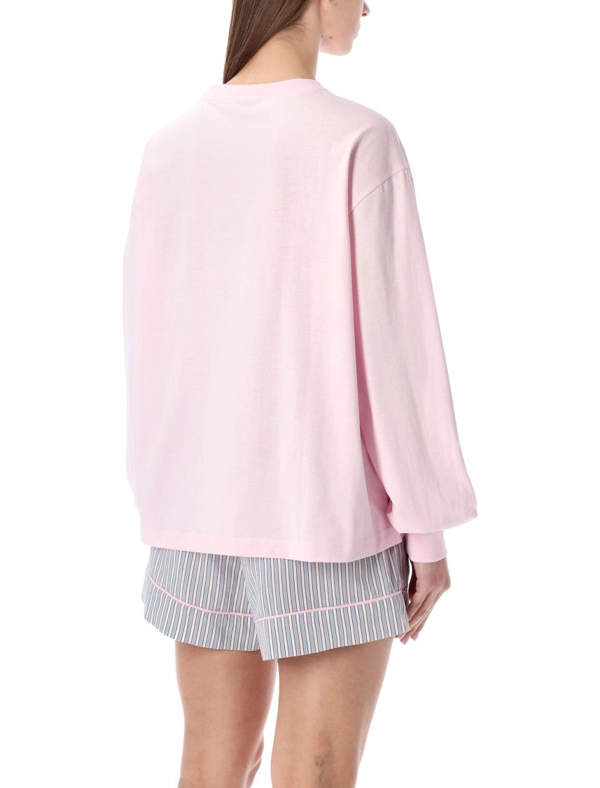 Ganni Pink Ganni Cherry Print Long-Sleeve Tee