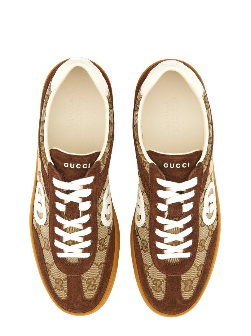 Gucci Low-Top Sneaker With Suede And Canvas Accents