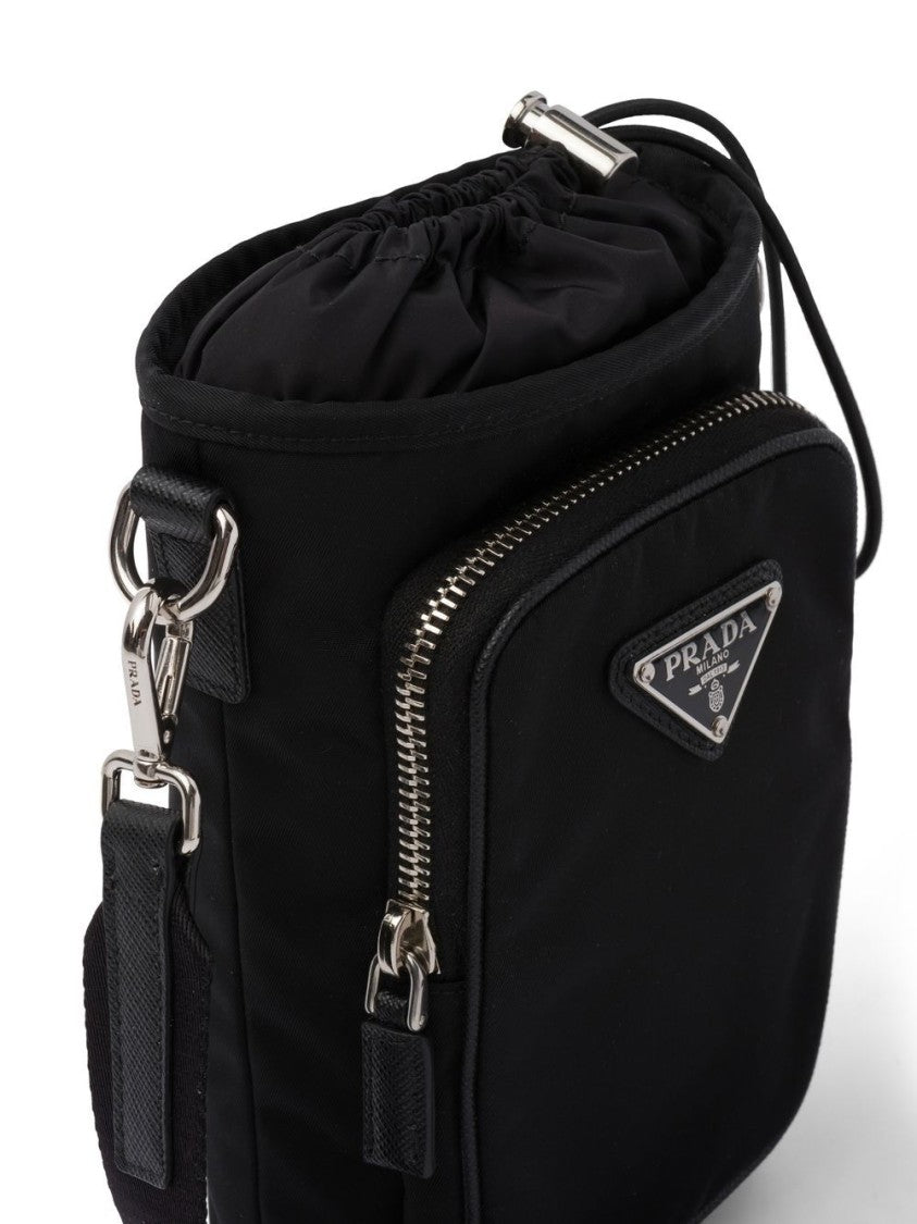 Prada Black Rectangular Crossbody Drawstring Bag