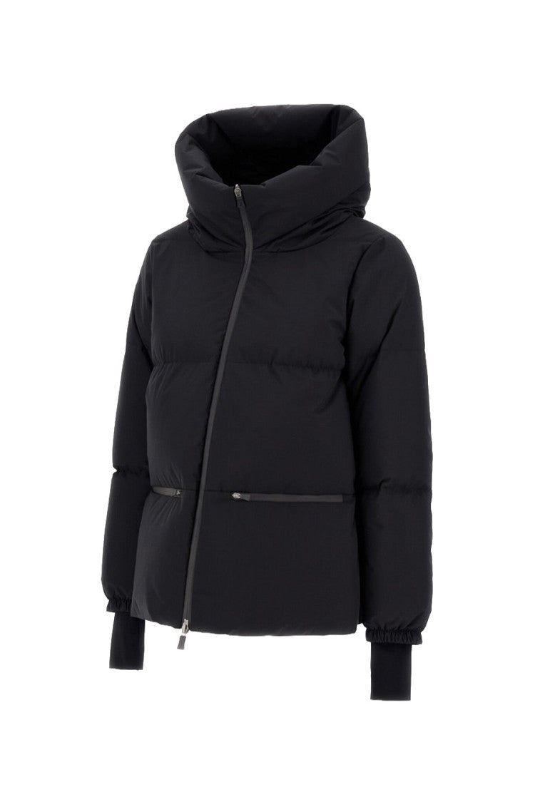 Herno Black Polyester Funnel-Collar Puffer Jacket