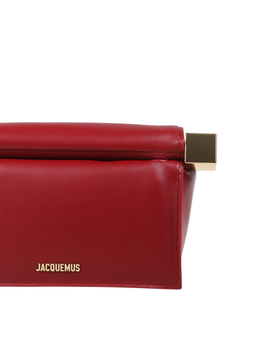 Jacquemus Rectangular Clutch In Deep Red Lamb Leather