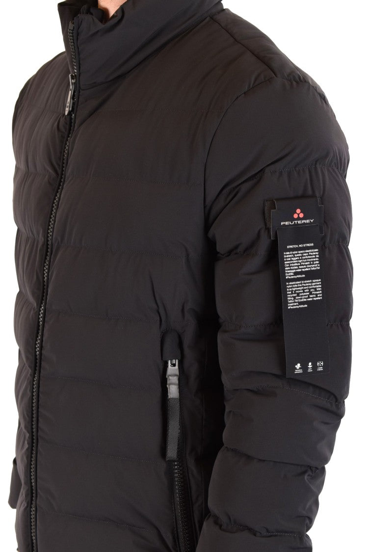 Peuterey Black Nylon Quilted Down Jacket