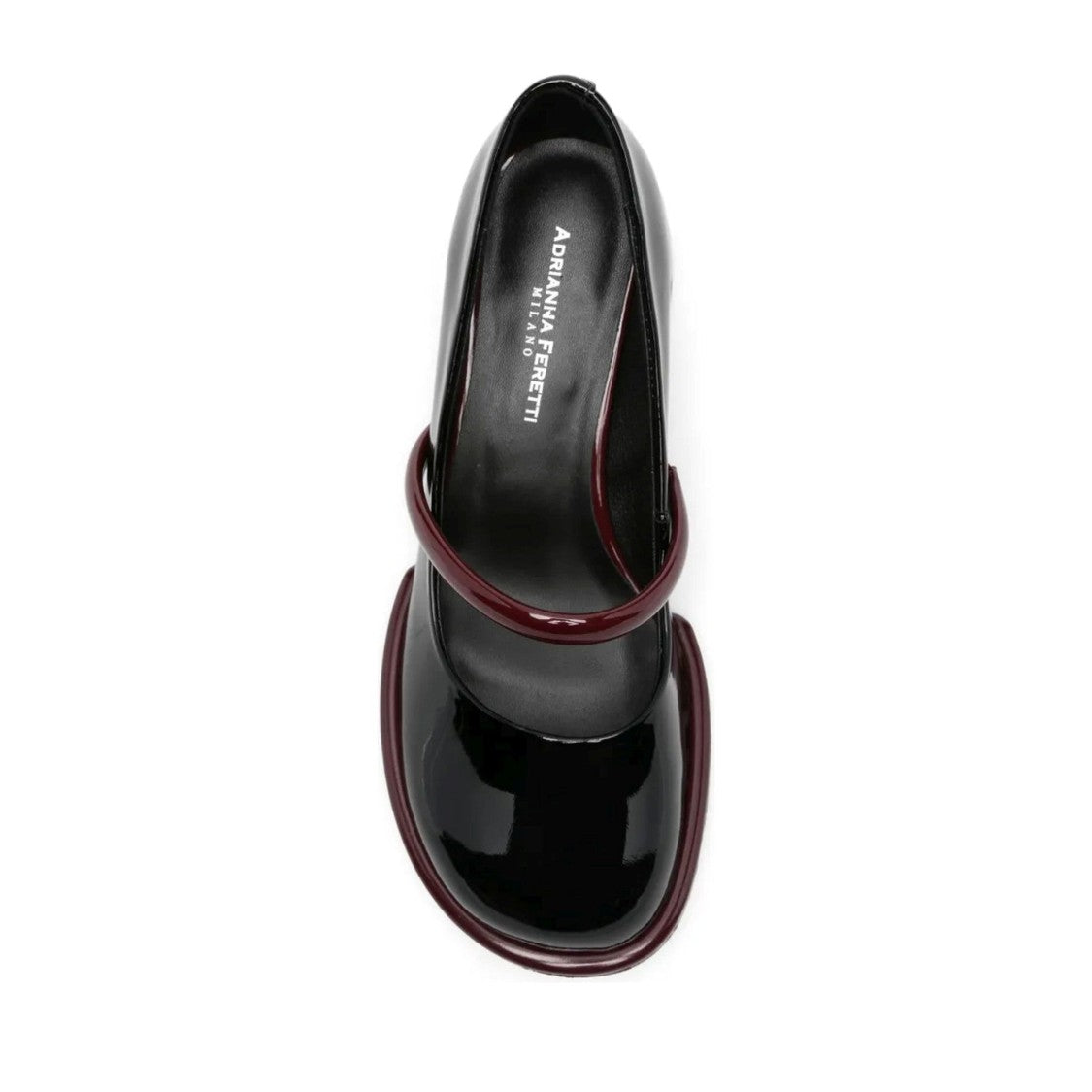 Adrianna Feretti Black Mid-Heel Patent Leather Loafers