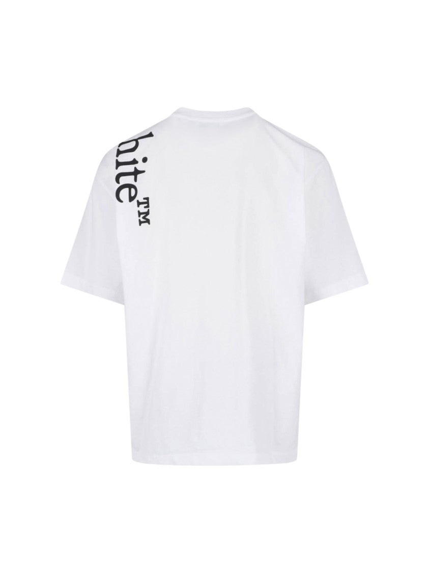 Off-White White Vertical Bookish Cotton T-Shirt