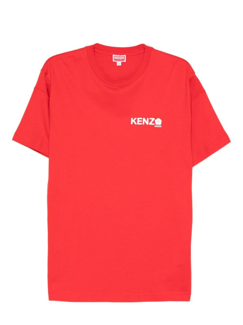 Kenzo Red Paris Lettering Organic Cotton T-Shirt