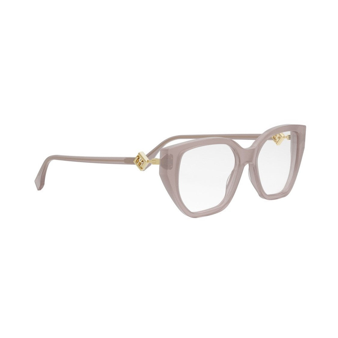 Fendi Pink Ff Diamond Acetate Rectangular Sunglasses