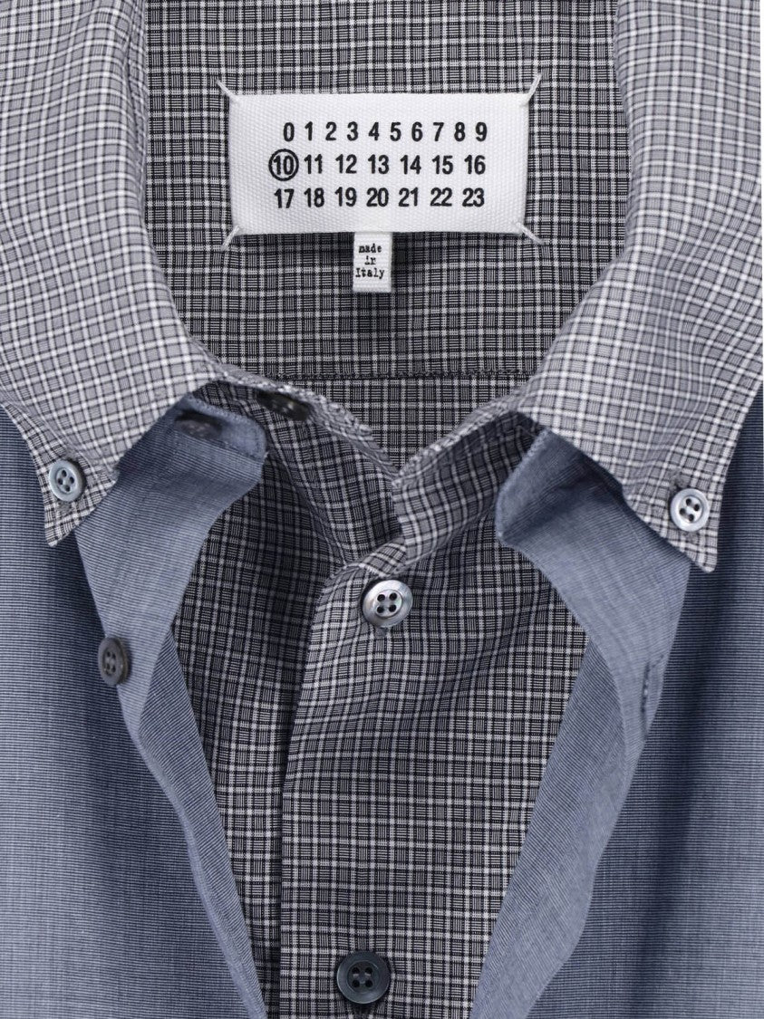 Maison Margiela Blue Cotton Layered Button-Down Shirt