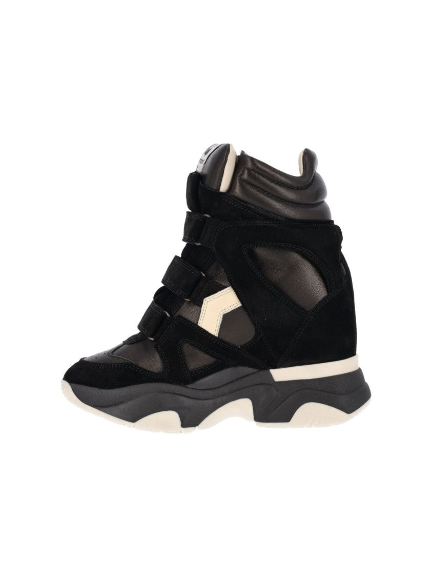 Isabel Marant Black Balskee Leather Suede Sneakers