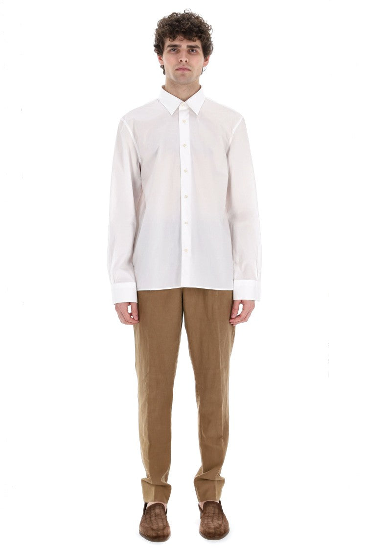 Officine Generale Italian Collar Cotton Poplin Shirt