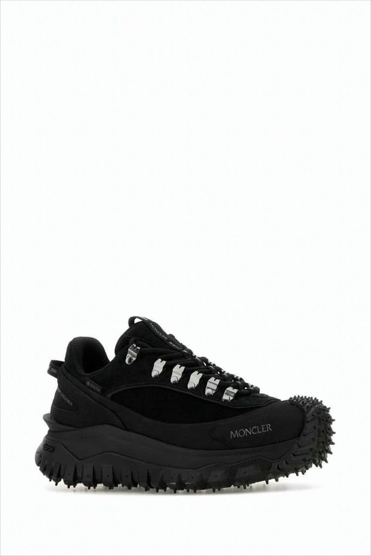 Moncler Low-Top Nubuck And Suede Sneakers With Rugged Sole