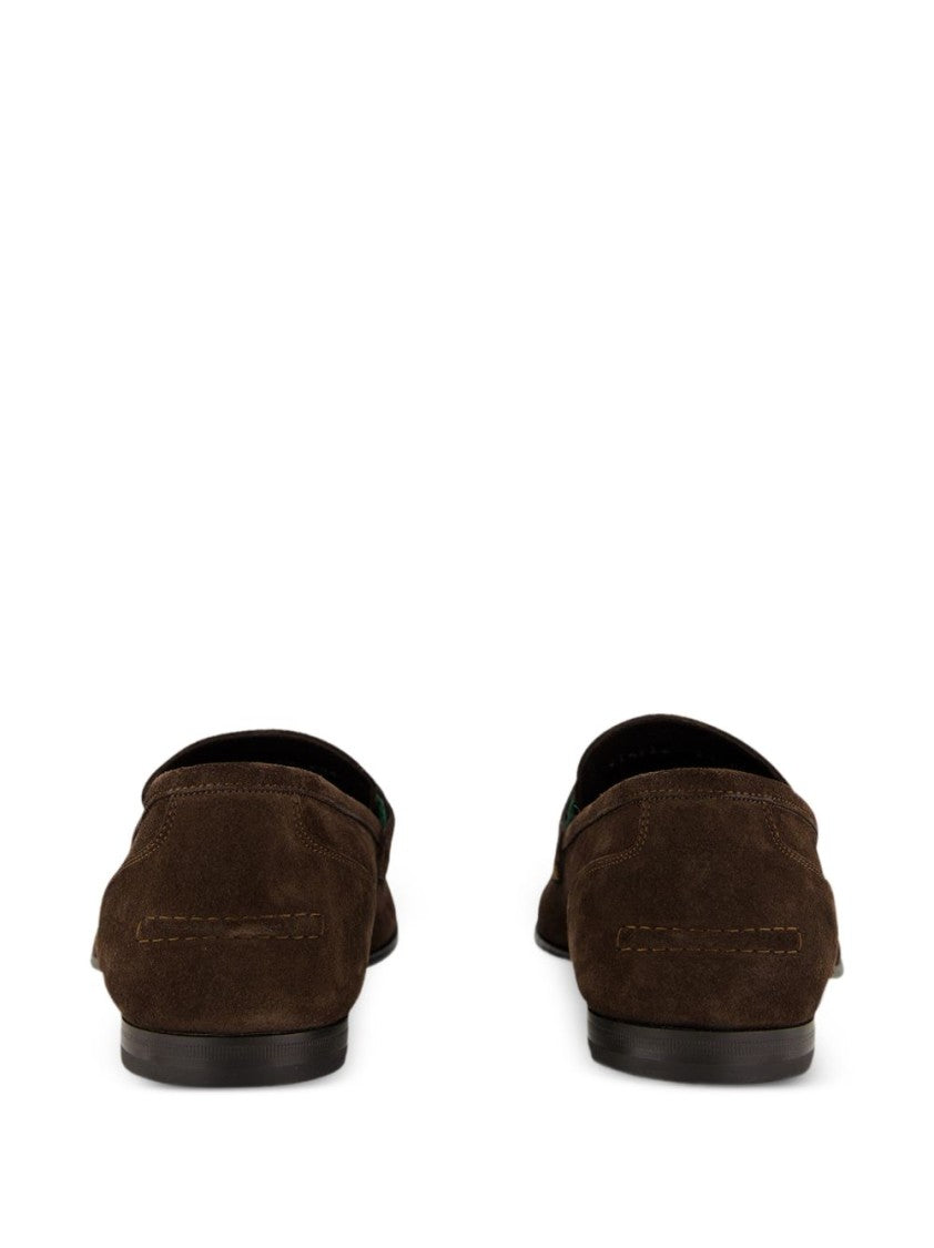Gucci Pointed Toe Flat Shoes In Rich Brown Calf Leather