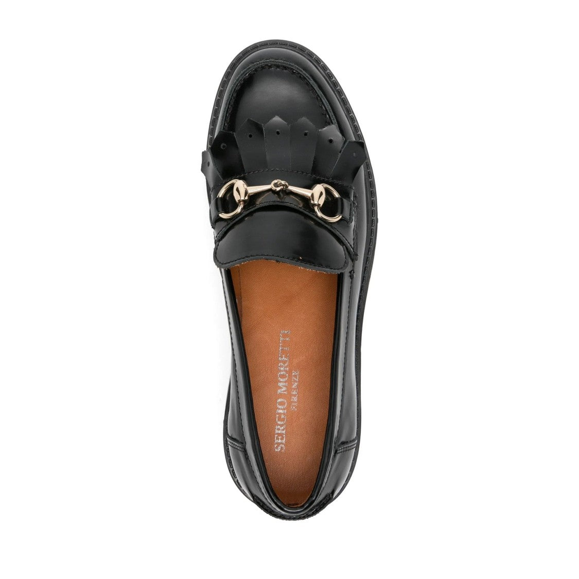 Sergio Moretti Black Decorative Fringe Horsebit Detail Suede Loafers