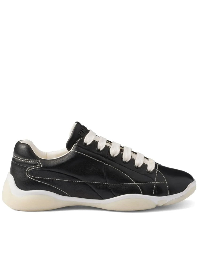 Prada Spin Nappa Leather Geometric Sneakers