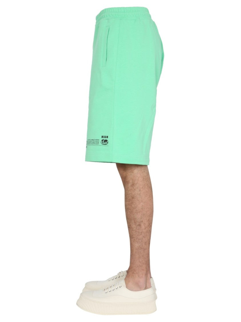 Msgm Fantastic Green Bermuda