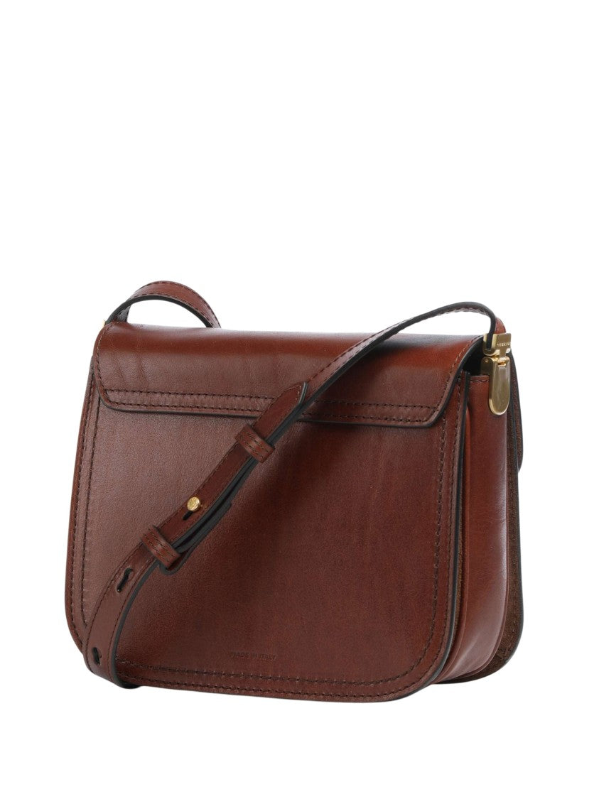 The Bridge Structured Shoulder Bag With Gold-Tone Turn Lock And Adjustable Strap