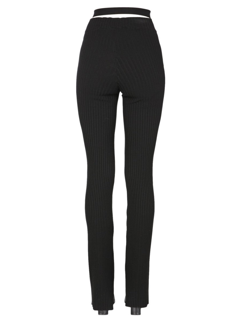 Andreâdamo Ribbed Trousers With Cut Out Belt