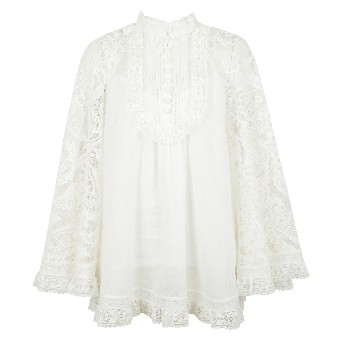 Zimmermann Lace-Embellished Mini Dress With Botanical Motifs