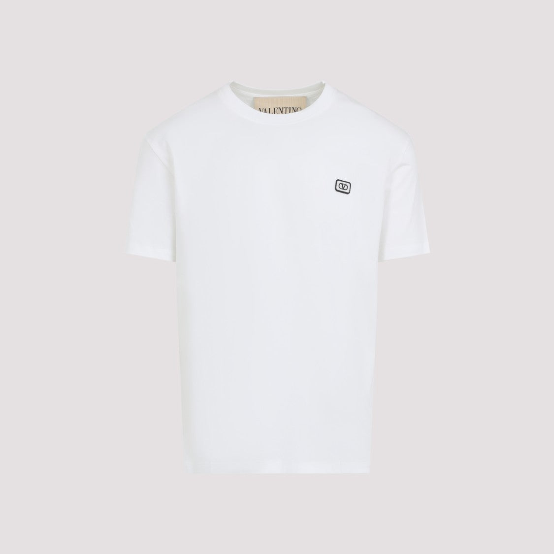 Valentino Ivory Cotton Jersey T-Shirt With Vlogo Accent