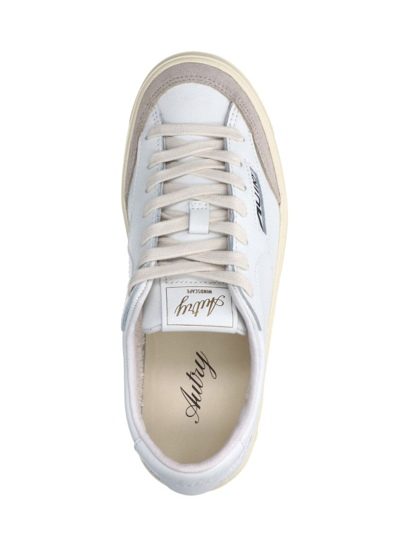 Autry White Windscape Low Leather Low-Top Sneakers