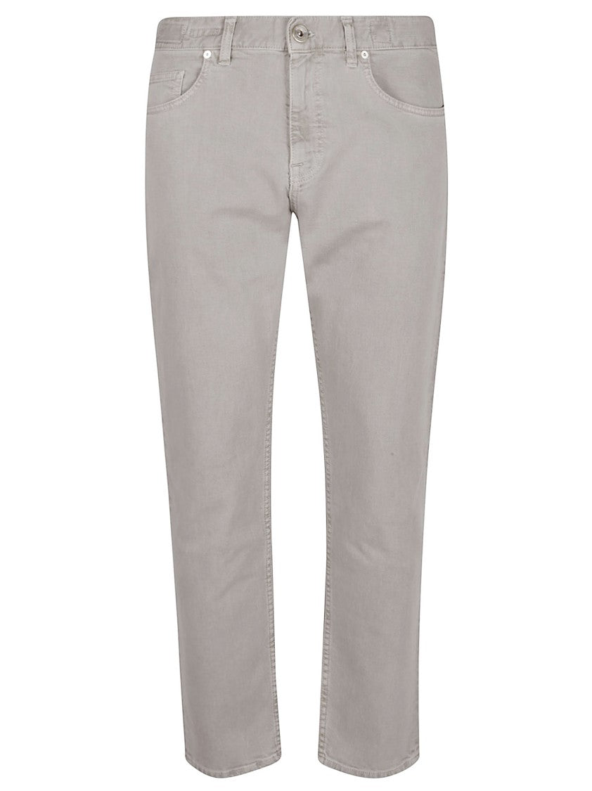 Eleventy Tailored Dove Gray Denim Jeans With Classic Five-Pocket Design