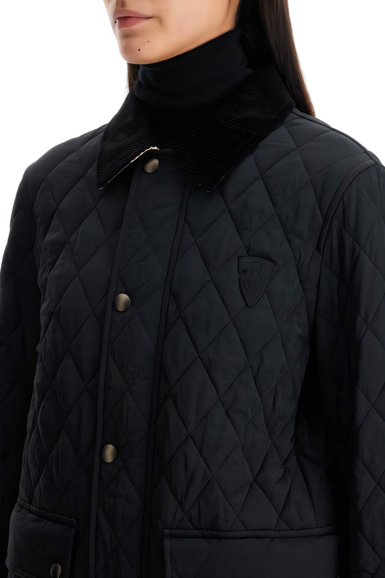 Burberry Quilted Black Jacket With Classic Collar