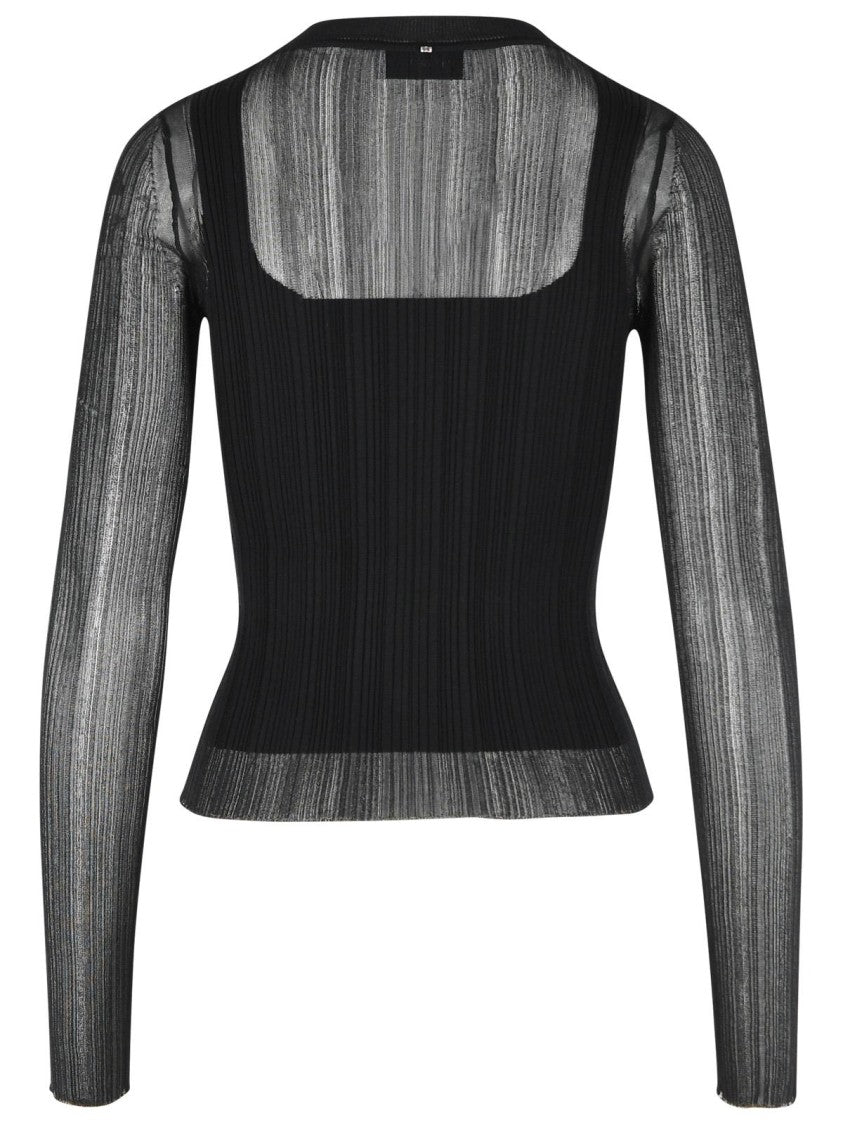 Sportmax 'Buono' Trompe L'oeil Sweater In Black Viscose Blend
