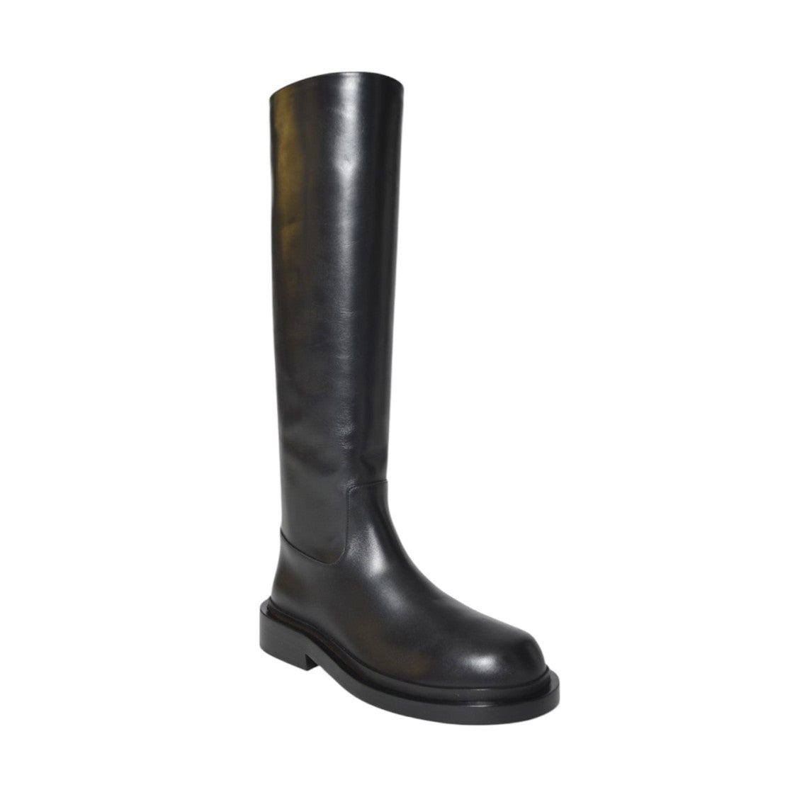Jil Sander Glossy High Boot With Chunky Sole And Minimalist Design