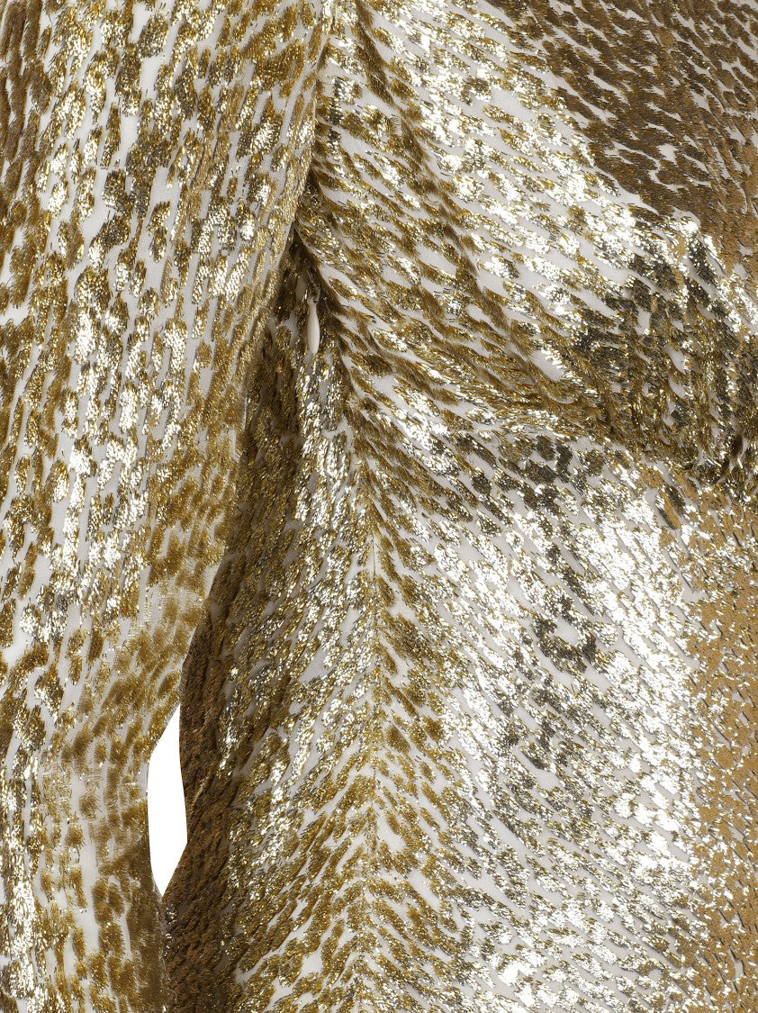 Self-Portrait Fitted Evening Dress With Dramatic Side Slit