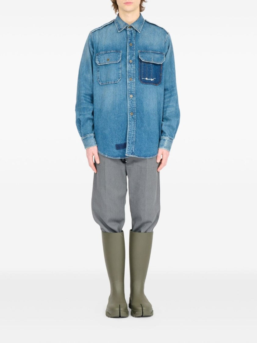 Maison Margiela Denim Shirt With Button-Down Front And Chest Pockets