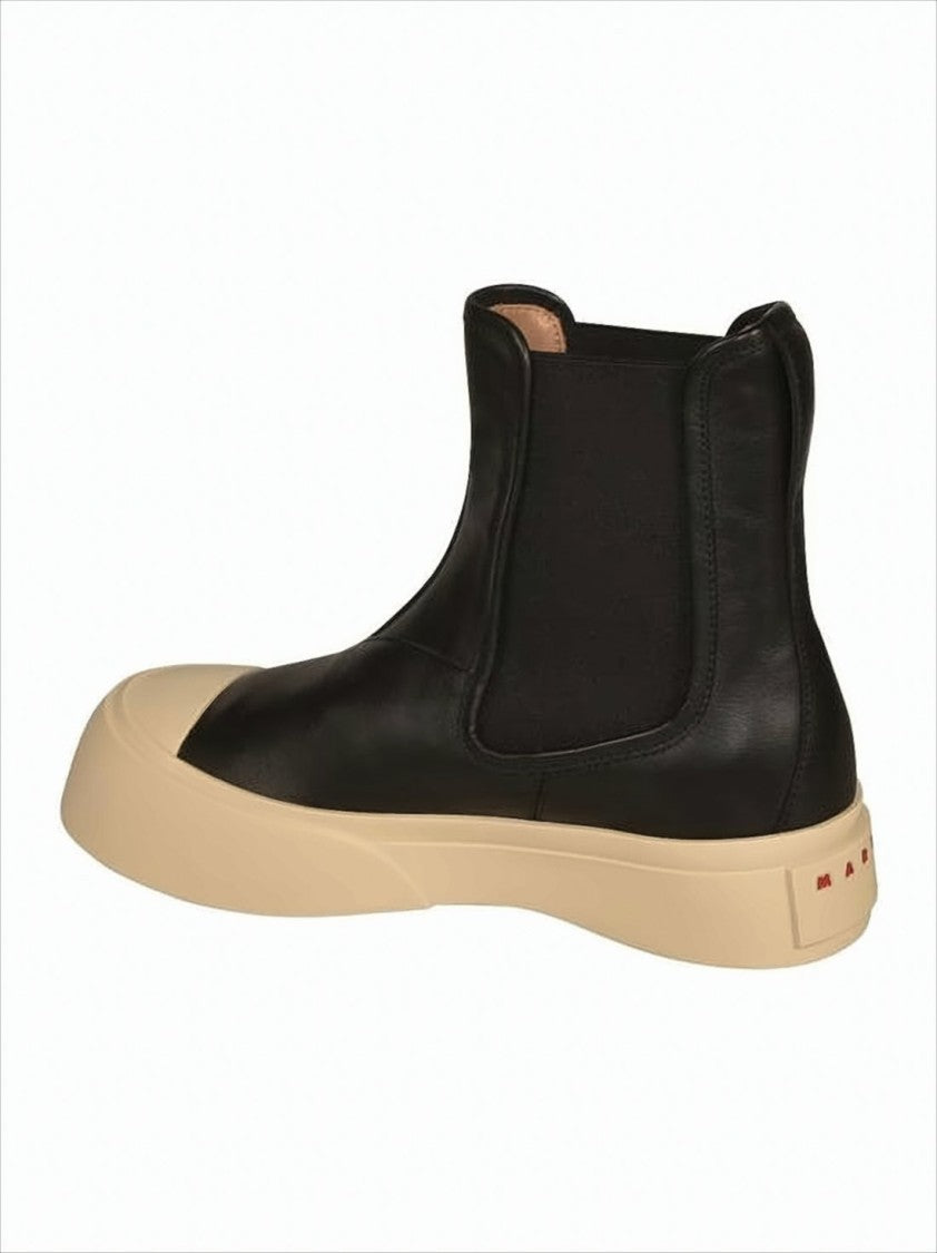 Marni Sporty Black Calf Leather Boots