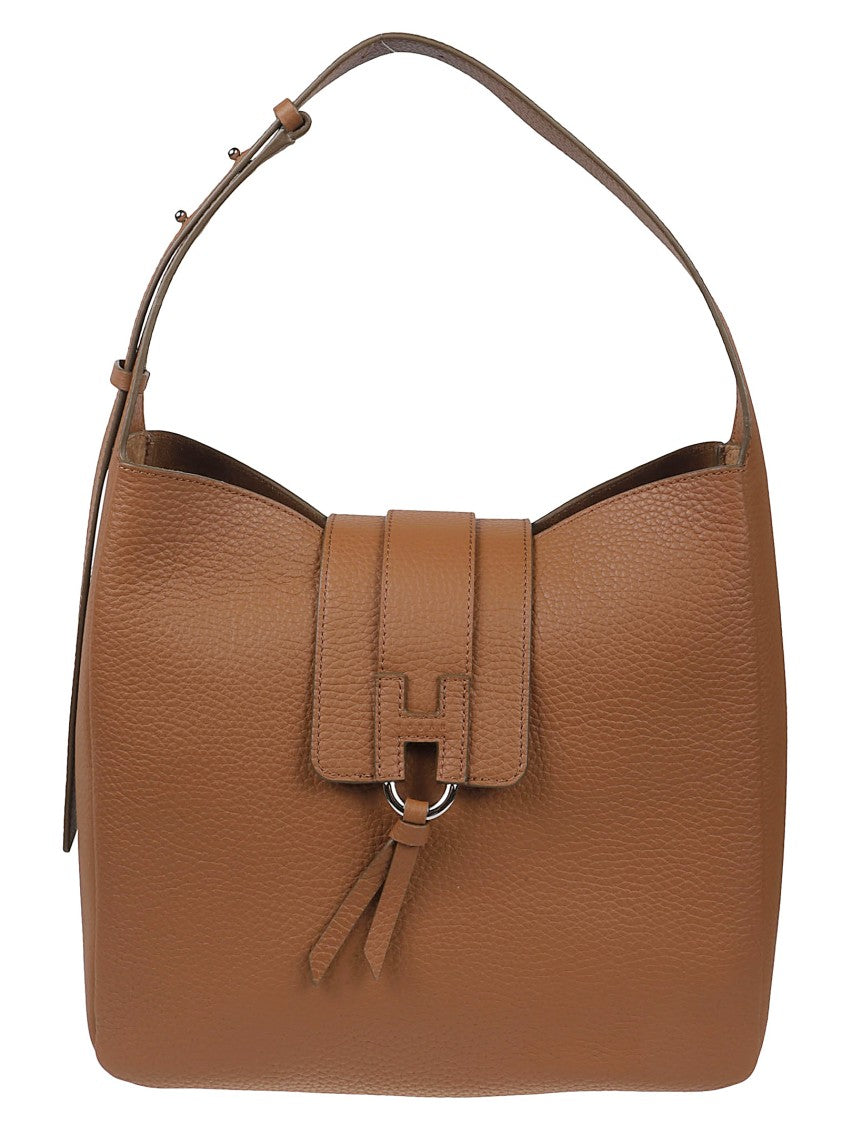 Hogan H01x Structured Textured Calf Leather Hobo Bag