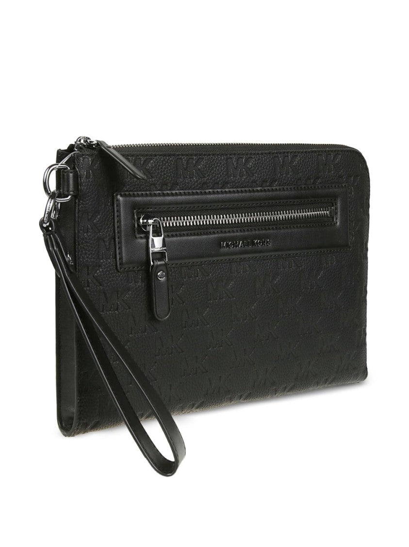 Michael Kors Textured Black Leather Wristlet Wallet