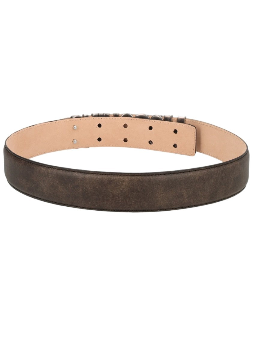 Moschino Dark Brown Smooth Leather Belt
