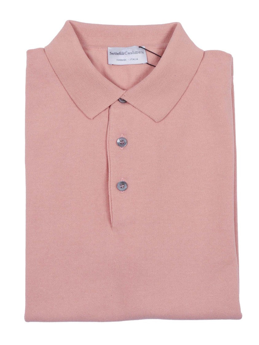 Sette Fili Cashmere Classic Short Sleeve Tubular Polo Shirt