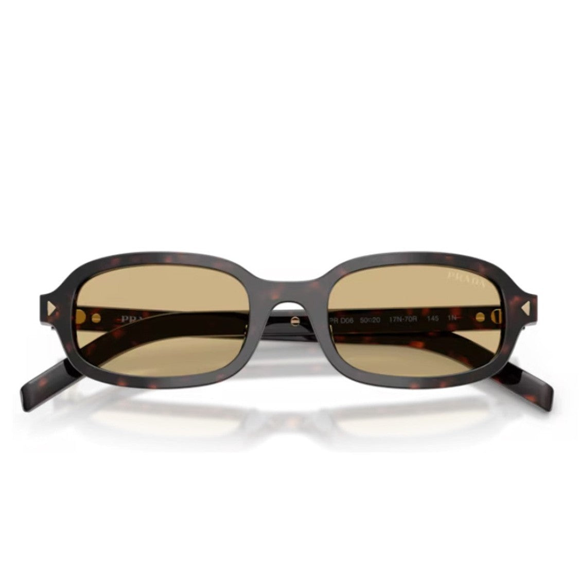 Prada Narrow Oval Acetate Sunglasses With Triangular Accents