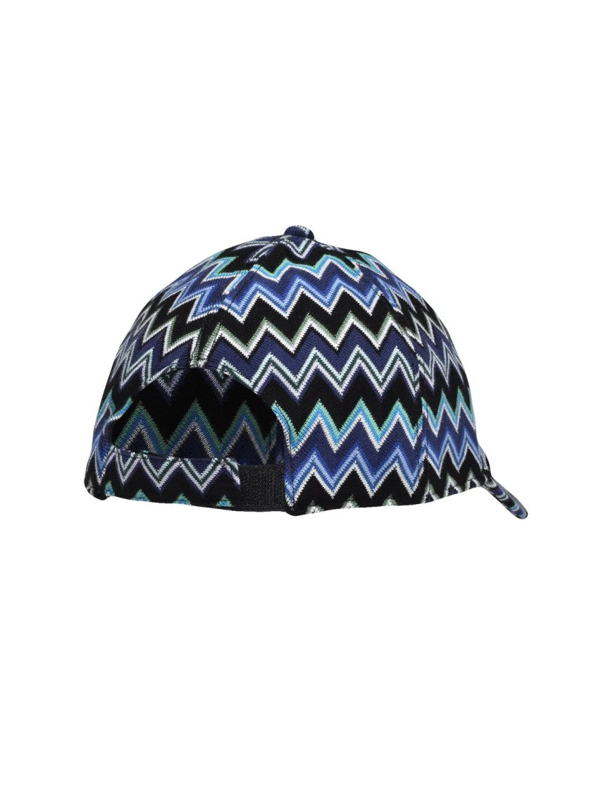 Missoni Blue Zigzag Pattern Cotton Bucket Hat