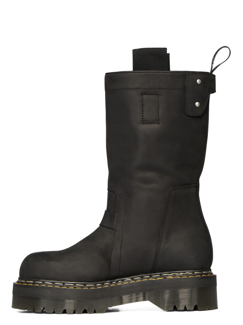 Dr. Martens X Rick Owens Mid-Calf Pull-On Boots With Quad Sole And Rugged Design